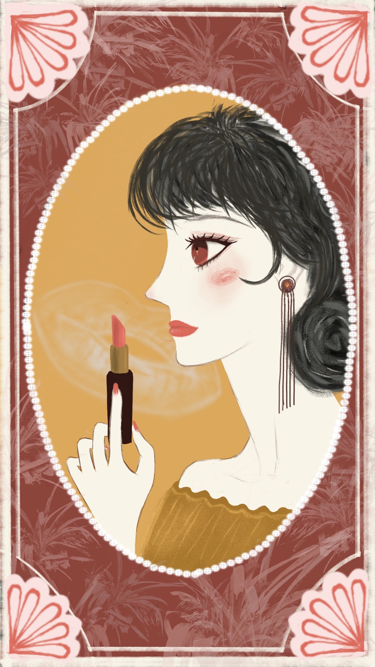 38女王节口红广告插画