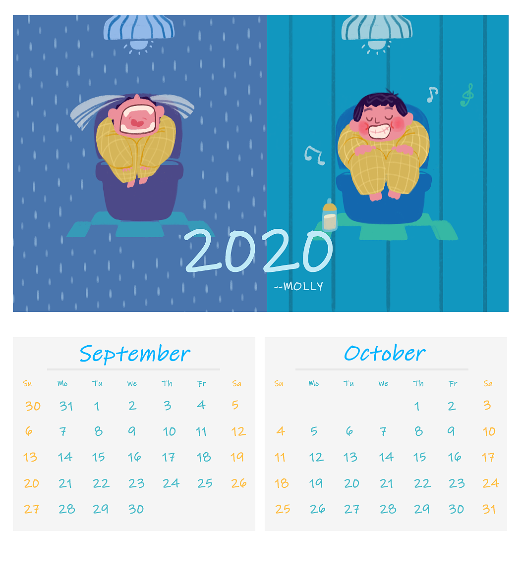 2020新年日历！（图ZMTkzNzYwNjA0） - 商业插画 - 站酷设计师putikai原创素材 - 站酷ZCOOL