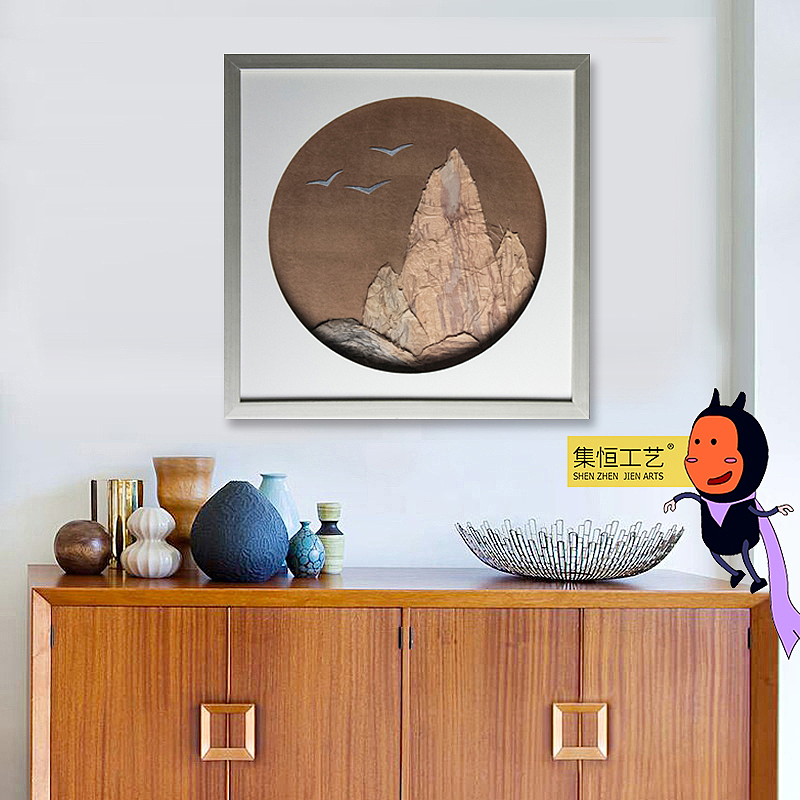 实物画；装饰画、效果图、国画、大堂挂画、饰品、摆件、软装配画、室内设计、整体软装、圆框（图ZNjg2ODYyNTY=） - 实验艺术 - 站酷设计师集恒工艺实物画原创素材 - 站酷ZCOOL