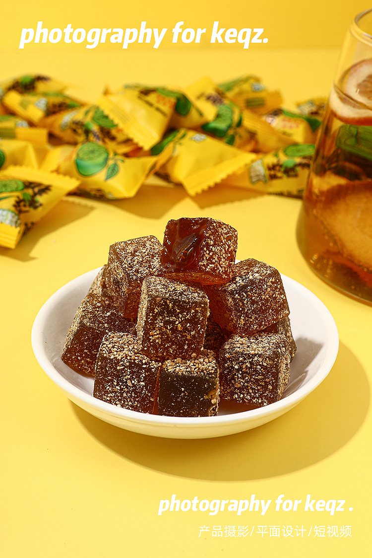 网红爆款陈皮糖静物拍摄