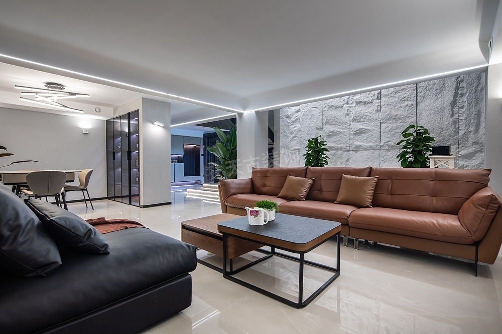 御璟湖山叠拼别墅装修完工效果:轻奢风格