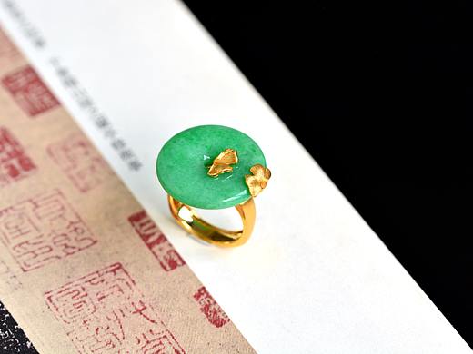 设计师作品|平安扣银杏叶戒指