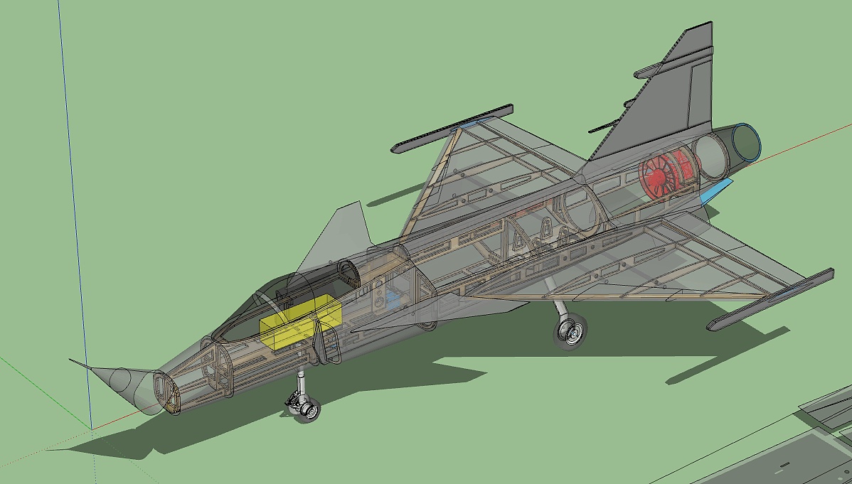 鹰狮战斗机涵道像真机设计