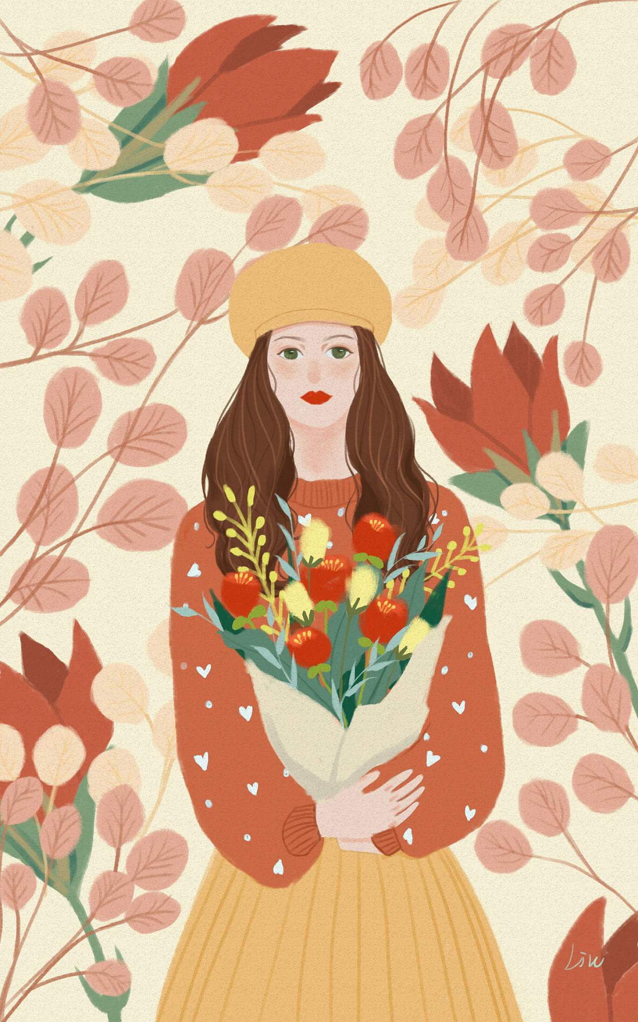 花,花与女孩|插画|创作习作|凌晨雪 - 原创作品 - 站酷 (zcool)