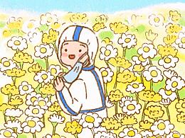 关于抗疫温暖的小插画