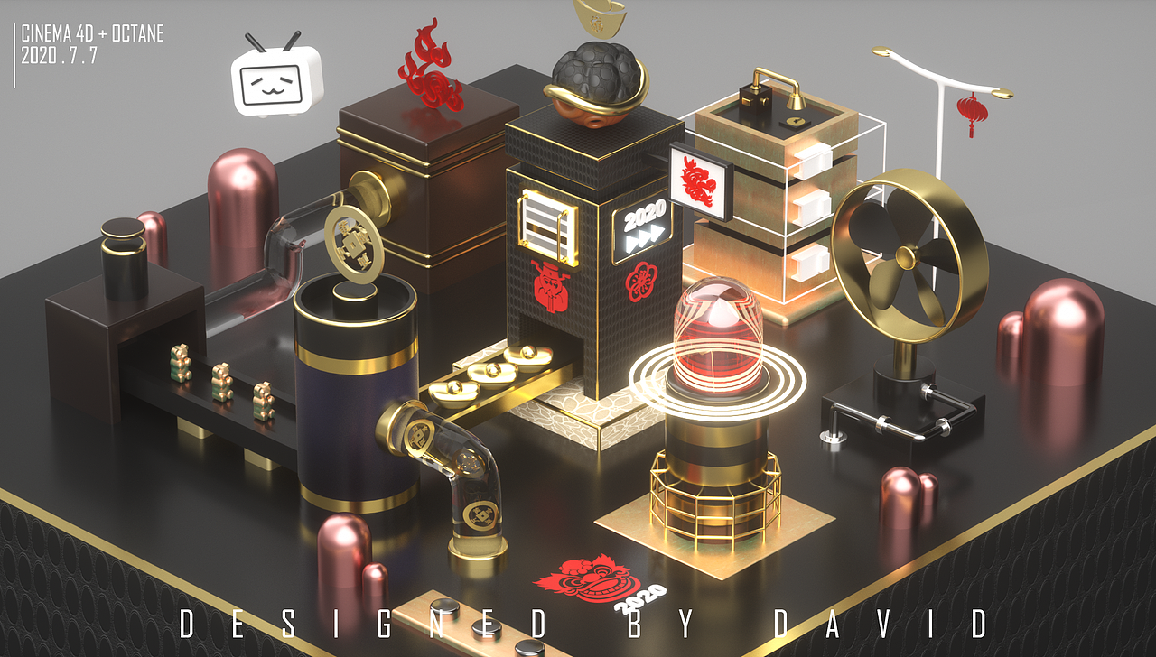 C4D 建模（图ZMjQwNTcxMTQ4） - 其他三维 - 站酷设计师_David_原创素材 - 站酷ZCOOL