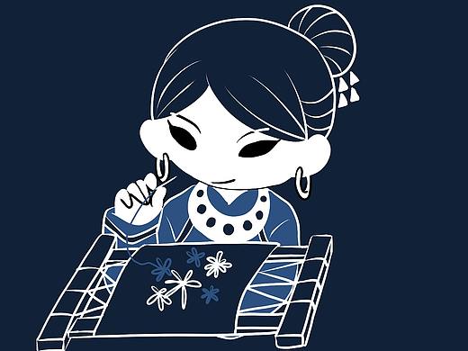 苗绣插画