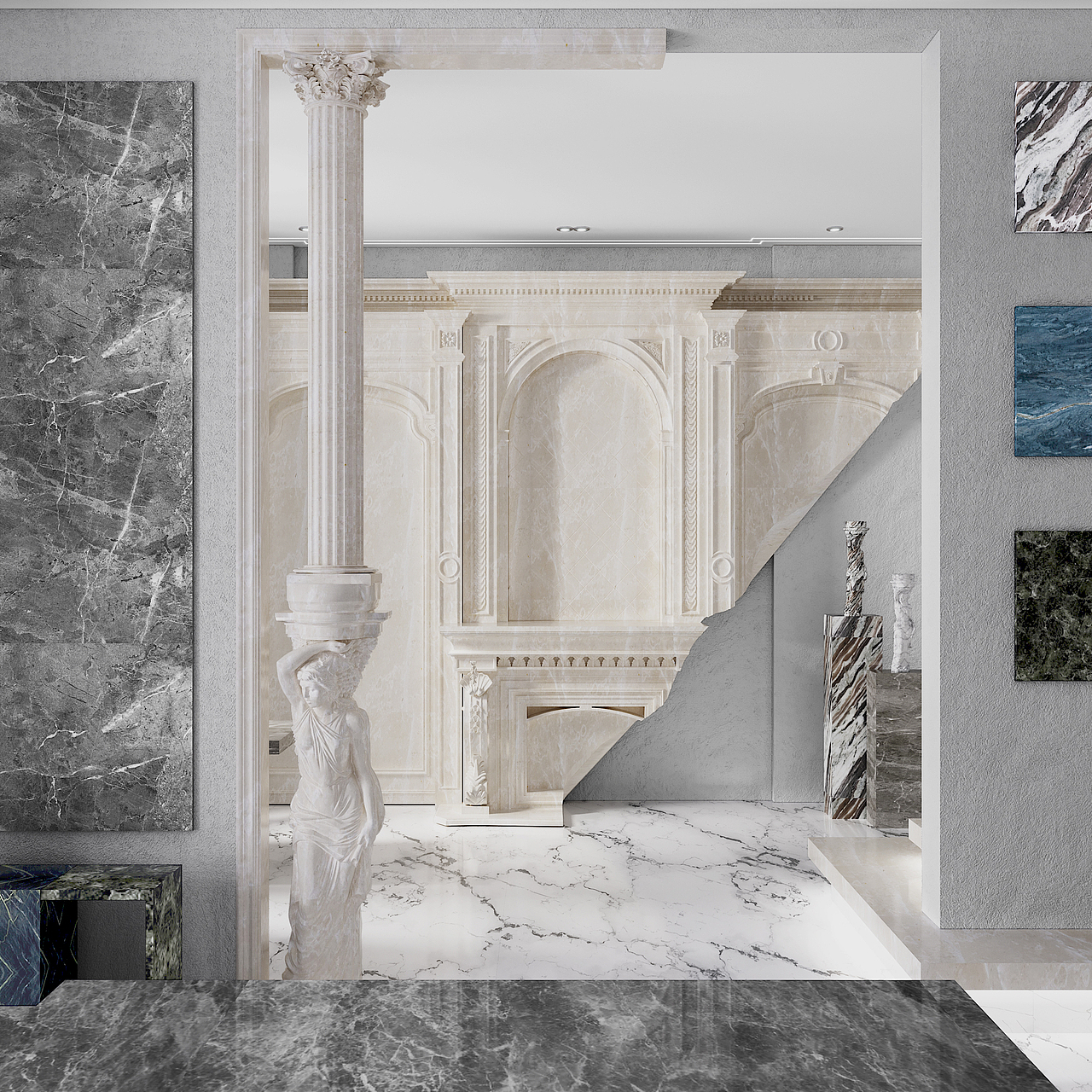 大理石展厅（图ZMTM3NjYwNjk2） - 家装设计 - 站酷设计师苏禹先生原创素材 - 站酷ZCOOL