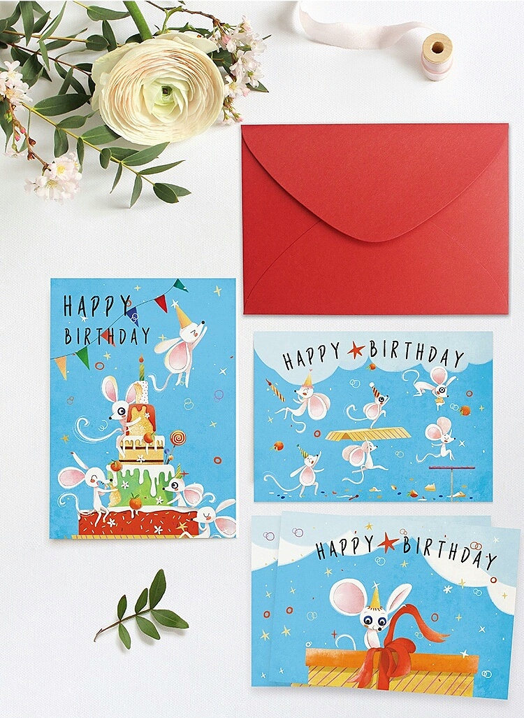 鼠年生日贺卡