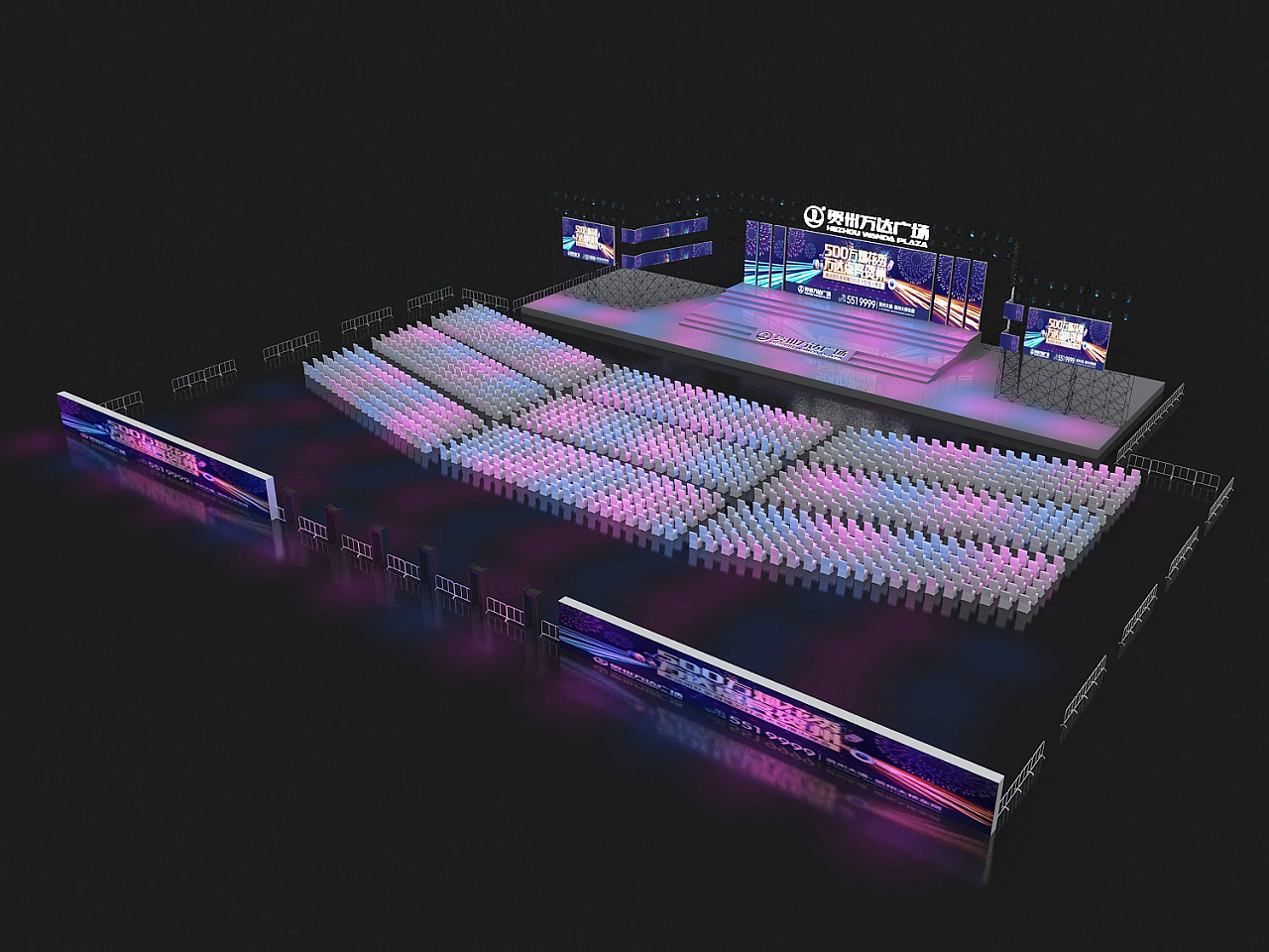 万达舞台设计3d效果图|三维|场景|3d设计师ng男 - 原创作品 - 站酷