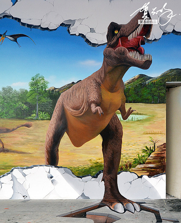 3D立体画《侏罗纪世界》（图ZNzM1NDg2NjA=） - 绘画 - 站酷设计师贺志明原创素材 - 站酷ZCOOL