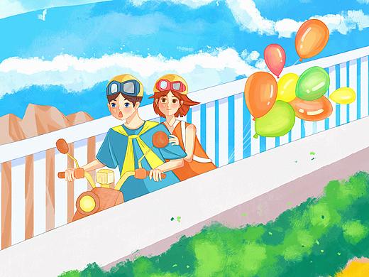 夏天的風和你（個人主頁-ZNTkwMjE3NTI=） - 商業(yè)插畫 - 站酷設計師千嶼Ikol原創(chuàng)素材 - 站酷ZCOOL