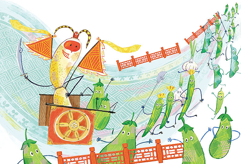 绘本《一园青菜成了精》- 立体书插图创作