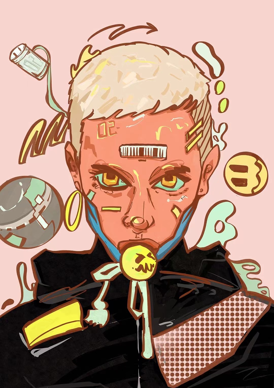 涂鴉人物插畫—朋克風(fēng)（圖ZMjg3MjQyMTMy） - 藝術(shù)插畫 - 站酷設(shè)計(jì)師Z64691215原創(chuàng)素材 - 站酷ZCOOL