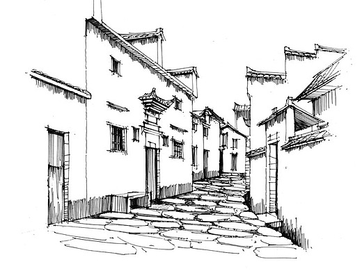 徽派建筑|宏村写生系列步骤临摹图一行手绘昆明培训|纯艺术|绘画|村长