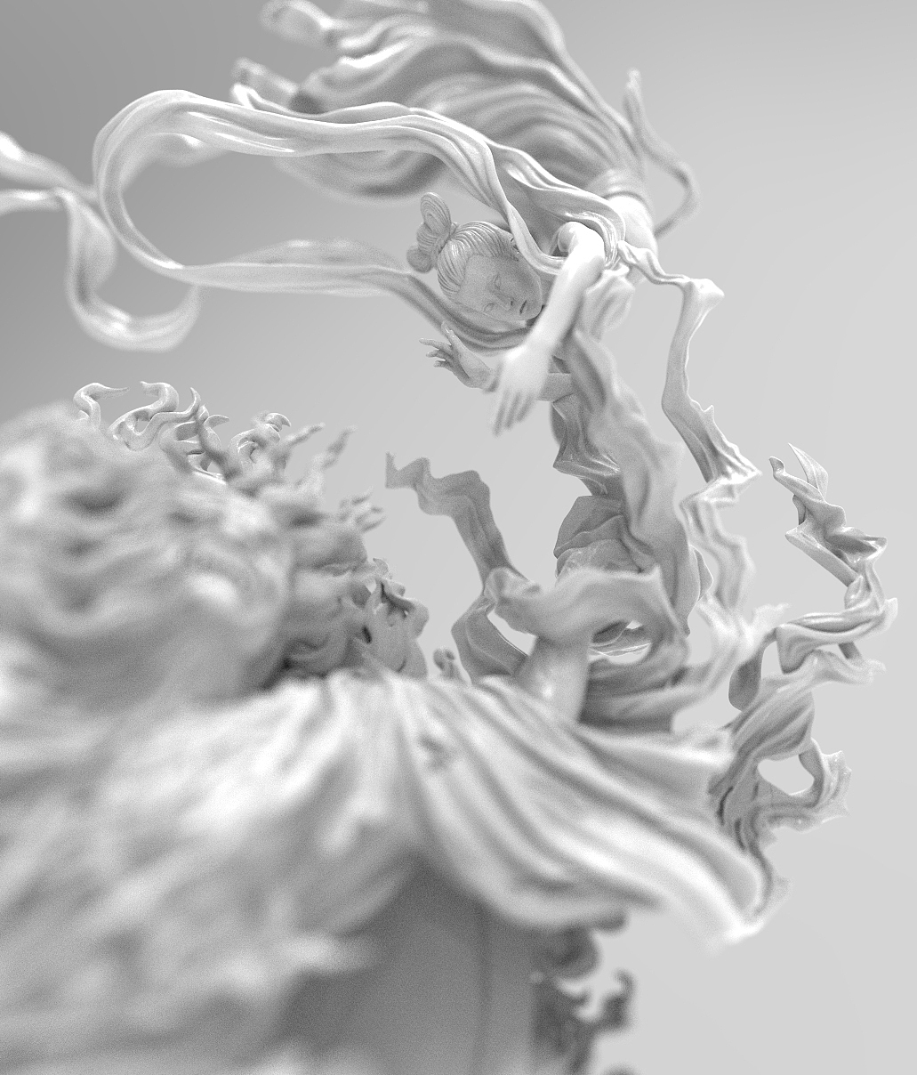 开天社艺术家合作系列《一念》ZB渲染效果图