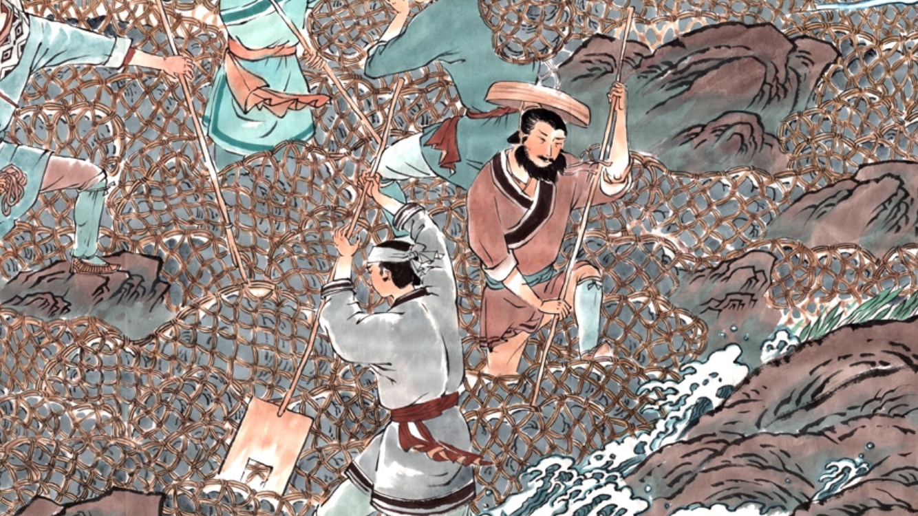 都江堰 x彩墨 | 水利府组画x6|插画|商业插画|朝朝兰 - 原创作品