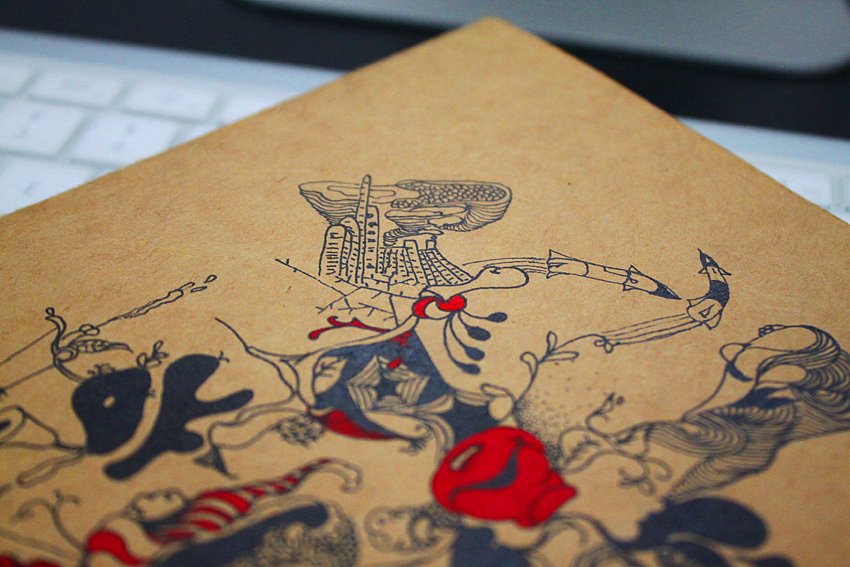 画在记事本子封面上的