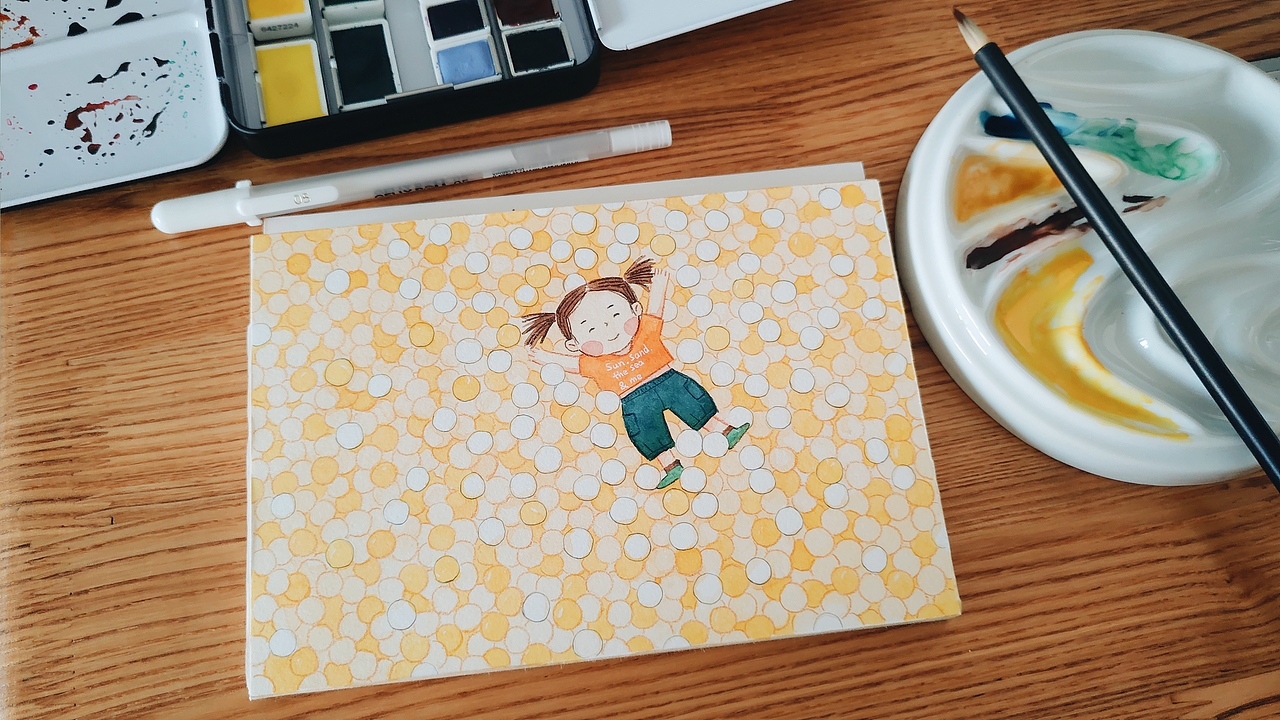 「水彩手绘」日常小插画。海洋球。附过程图（图ZMTc0ODMzMzIw） - 创作习作 - 站酷设计师两颗牙原创素材 - 站酷ZCOOL