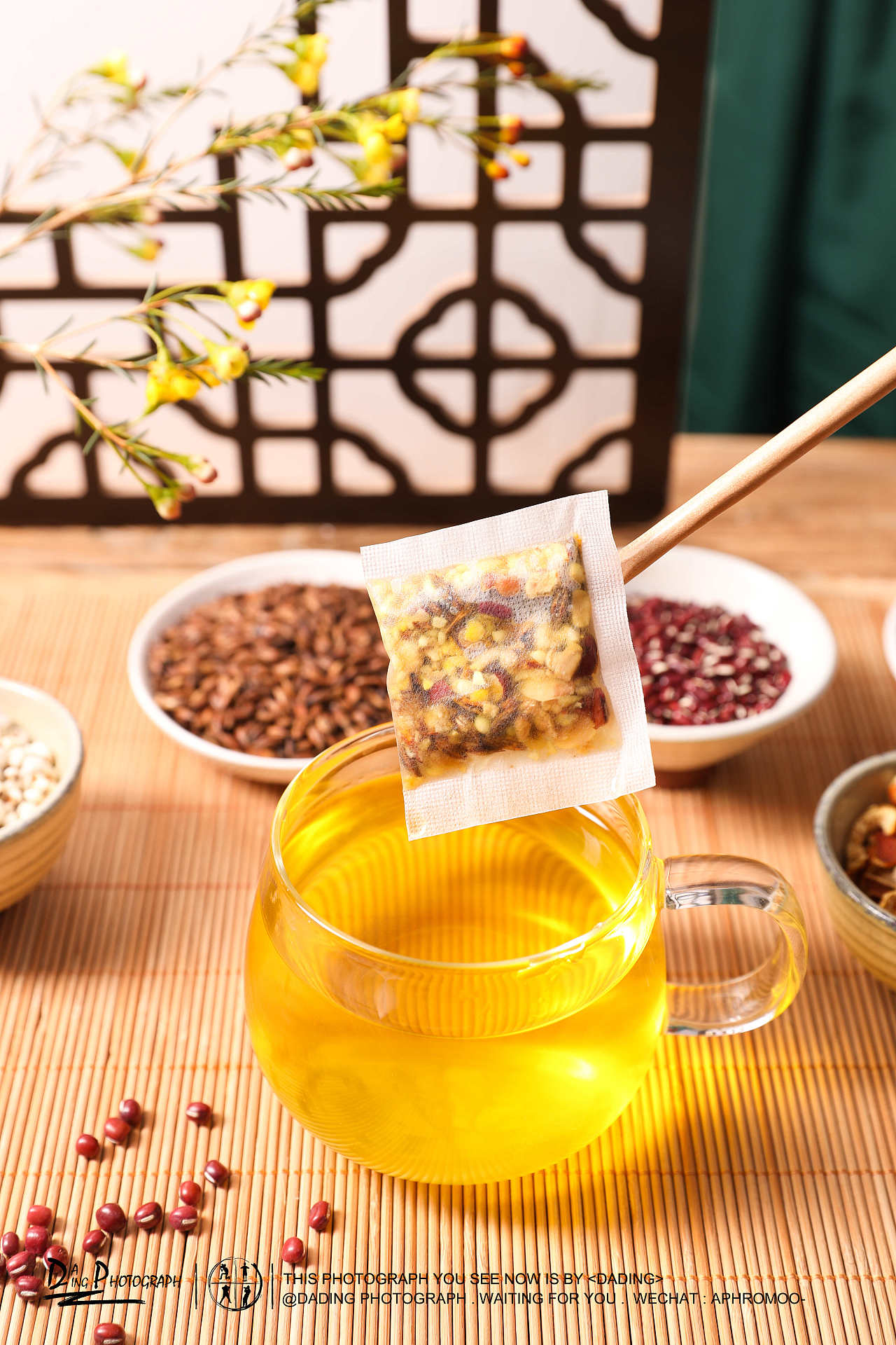 古风中国风红豆薏米茶养生茶花茶暗调拍摄|摄影|美食摄影|摄影师大腚