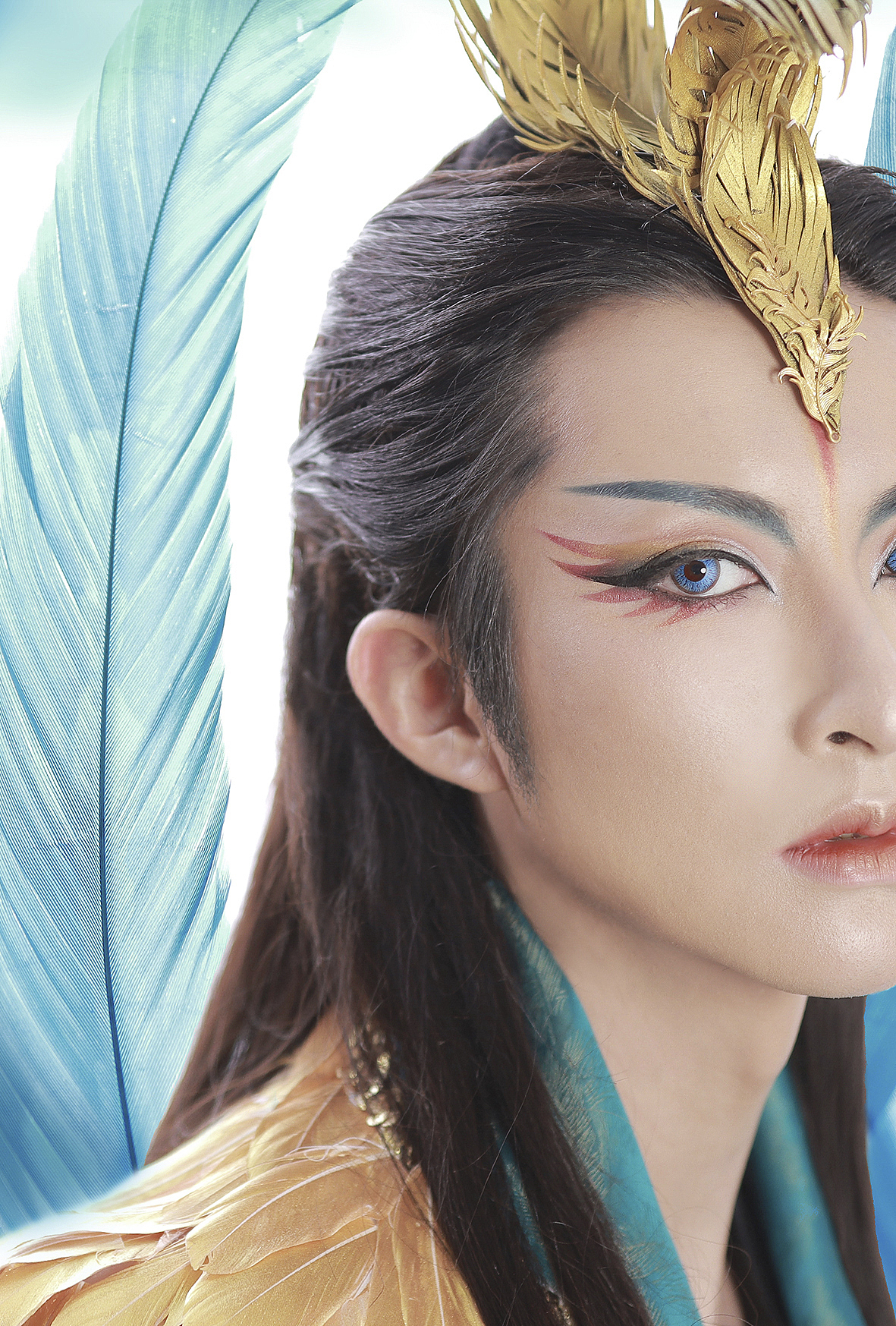 神话映像蓝凤凰妆面摄影