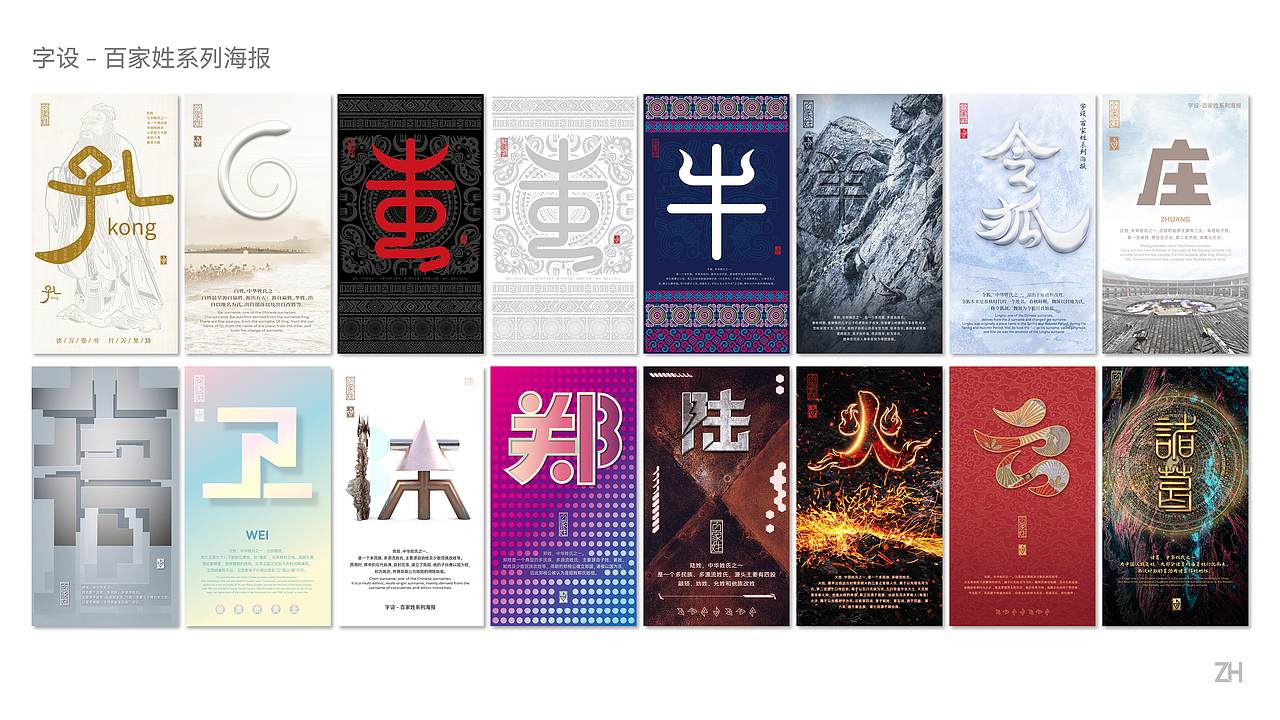 《字设-百家姓系列海报》合集（上）