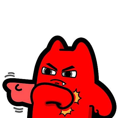 h36【魔鬼猫表情-惺惺相惜】#半身 认真 拍胸膛 自信 认同 指 ip 动漫