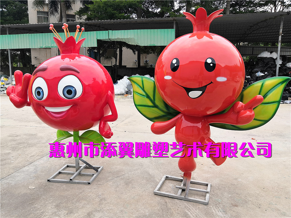水果基地的拍照神器玻璃钢石榴卡通娃娃雕塑来一起拍吧（图ZMjczNDE1NzQ0） - 雕塑 - 站酷设计师添翼雕塑何小姐原创素材 - 站酷ZCOOL