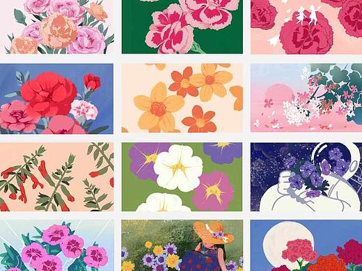 花卉花朵植物插图总结