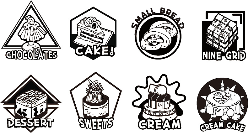 黑白甜点插画练习|插画|创作习作|ein_l - 原创作品 - 站酷 (zcool)