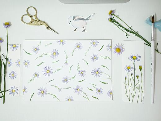 水彩手绘小野菊（个人主页-ZNDUzMDkxODg=） - 艺术插画 - 站酷设计师小扬眉原创素材 - 站酷ZCOOL