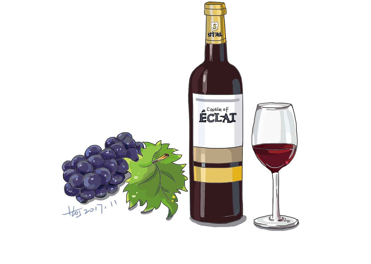 推 荐手绘彩铅插画咖啡杯插画