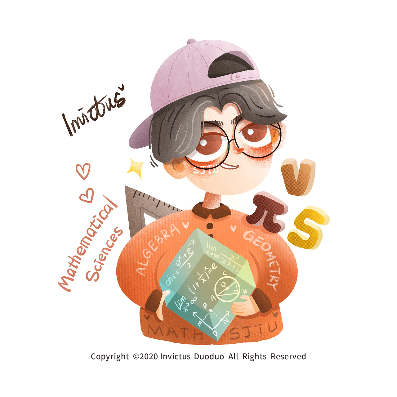 上海交通大学学院拟人插画