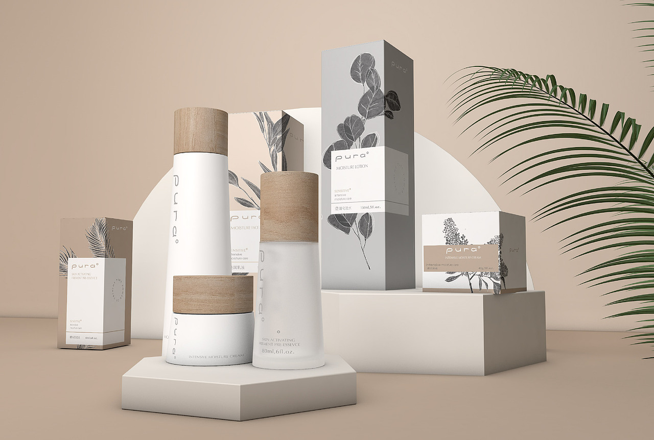 pura 朴质 护肤品包装设计（图ZMjA1ODgwMzg0） - 包装 - 站酷设计师壹西设计工作室原创素材 - 站酷ZCOOL