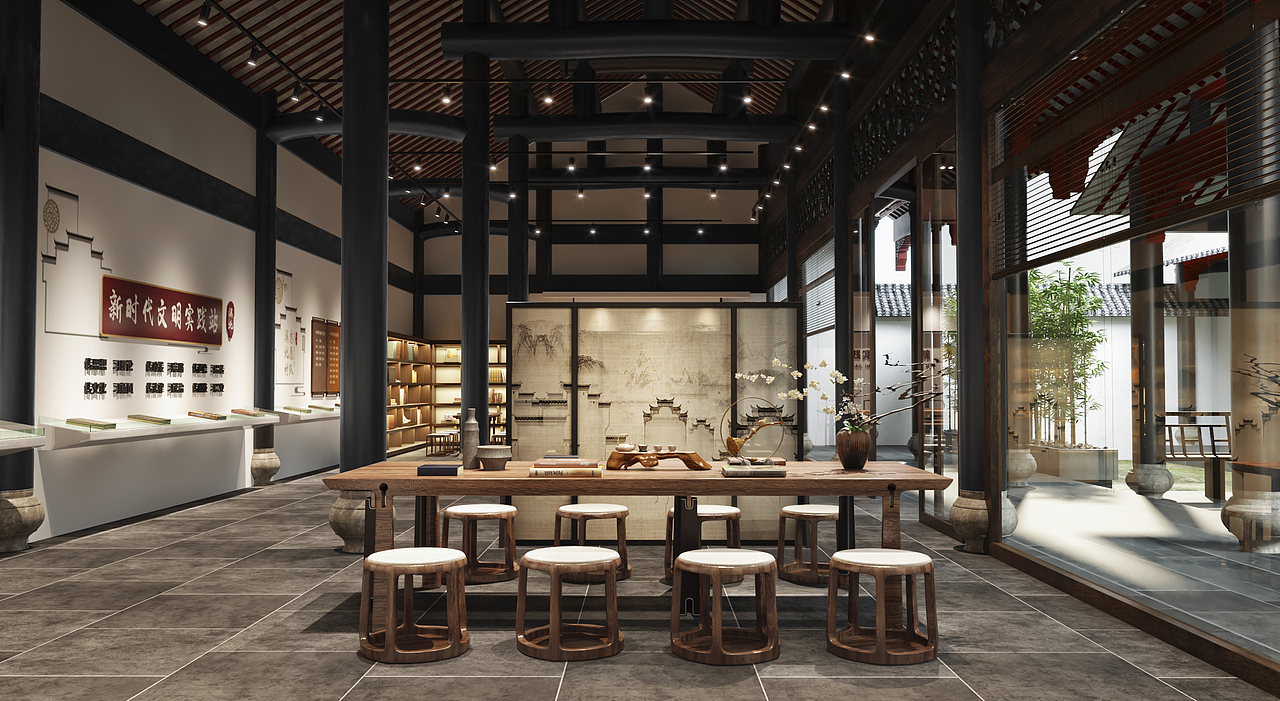 中式风格的村文化站