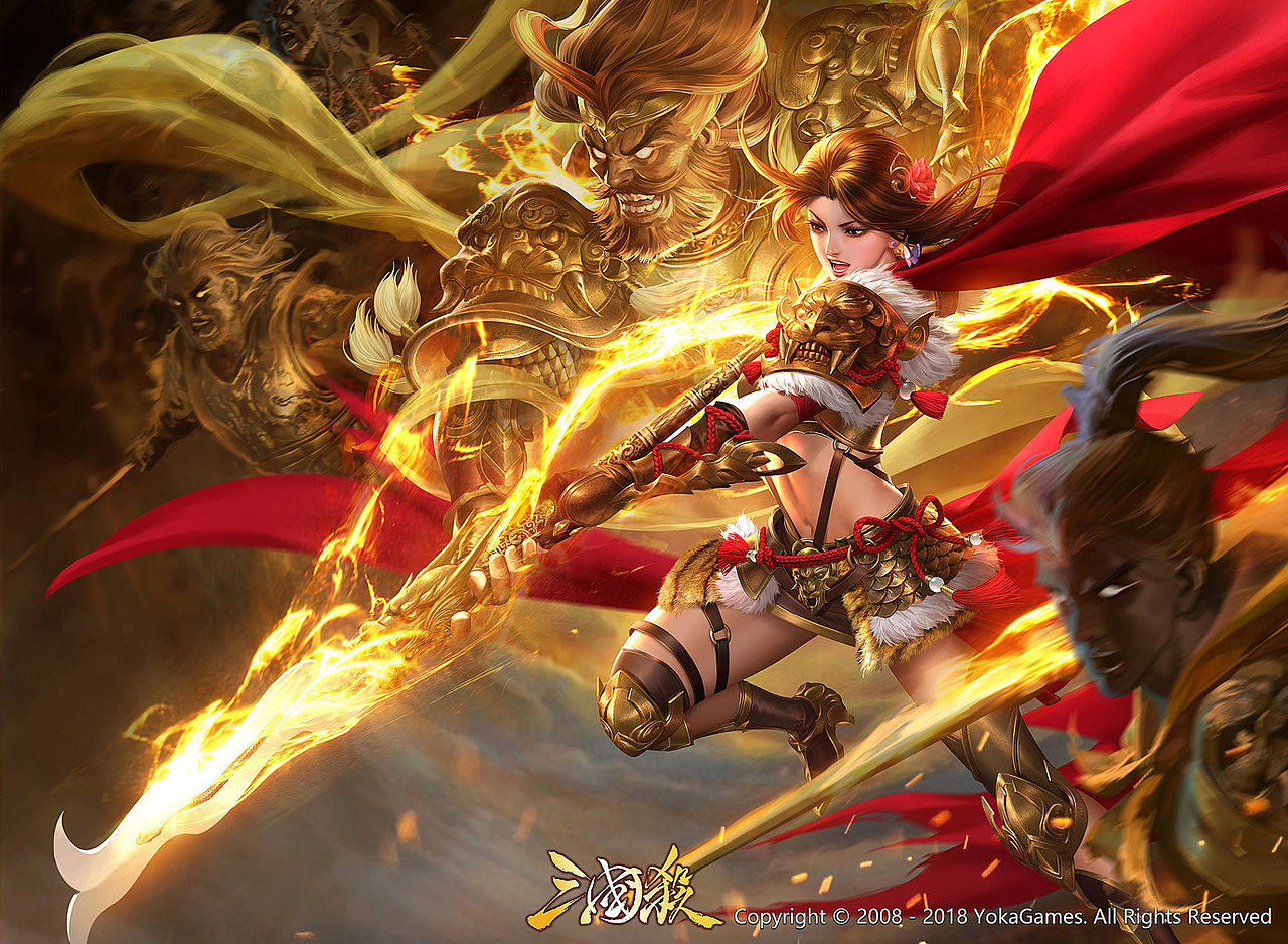 为游戏《三国杀》创作的卡牌插画