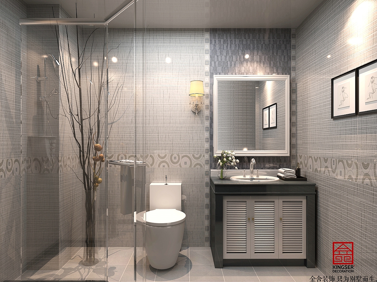 【保利花园】-139㎡三室两厅-简约美式（图ZNjYzMTM1NDg=） - 家装设计 - 站酷设计师金舍壹壹原创素材 - 站酷ZCOOL