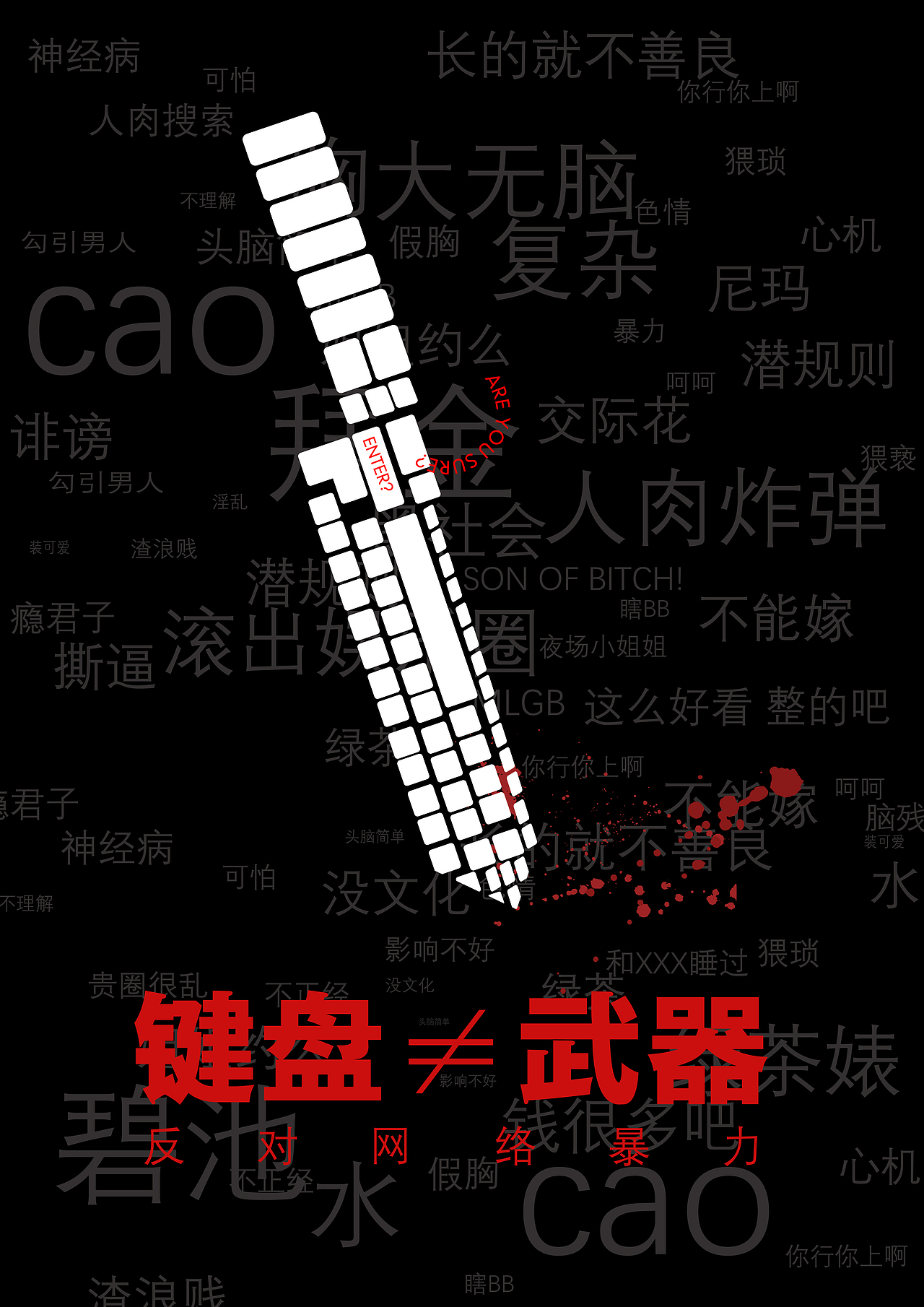 网络暴力（图ZOTgyNzQwNDQ=） - 海报 - 站酷设计师mxjwanan原创素材 - 站酷ZCOOL