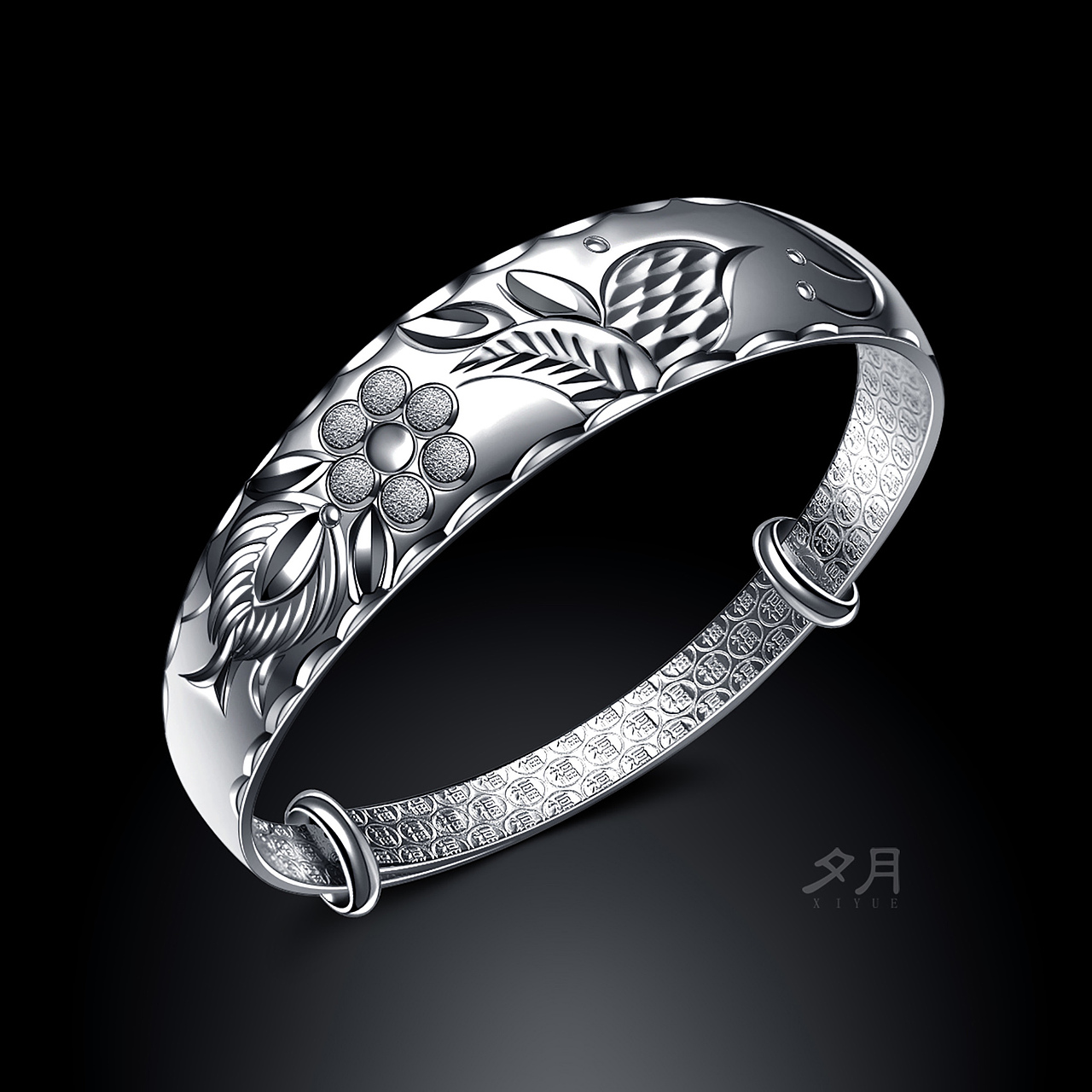 【珠宝修图】修图师难缠的对手 ——银手镯和银锁