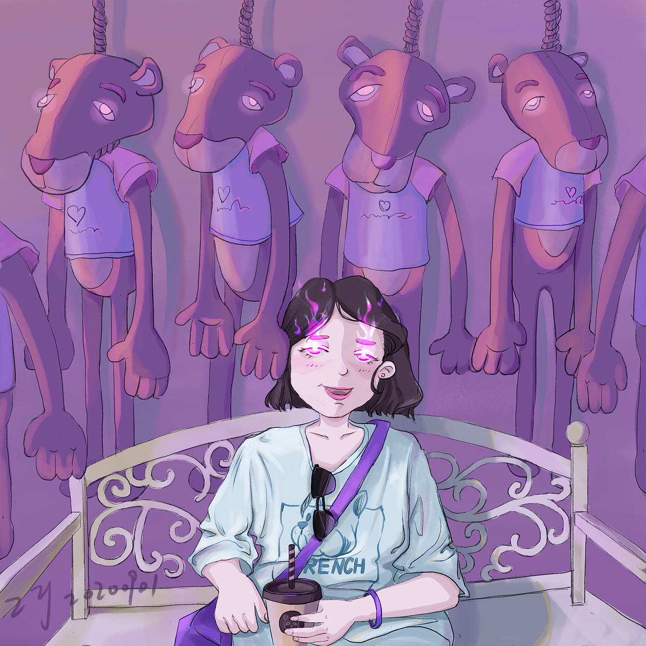 鬼火女2（图ZMjIzMTE2OTA0） - 新锐潮流插画 - 站酷设计师玉扳指原创素材 - 站酷ZCOOL