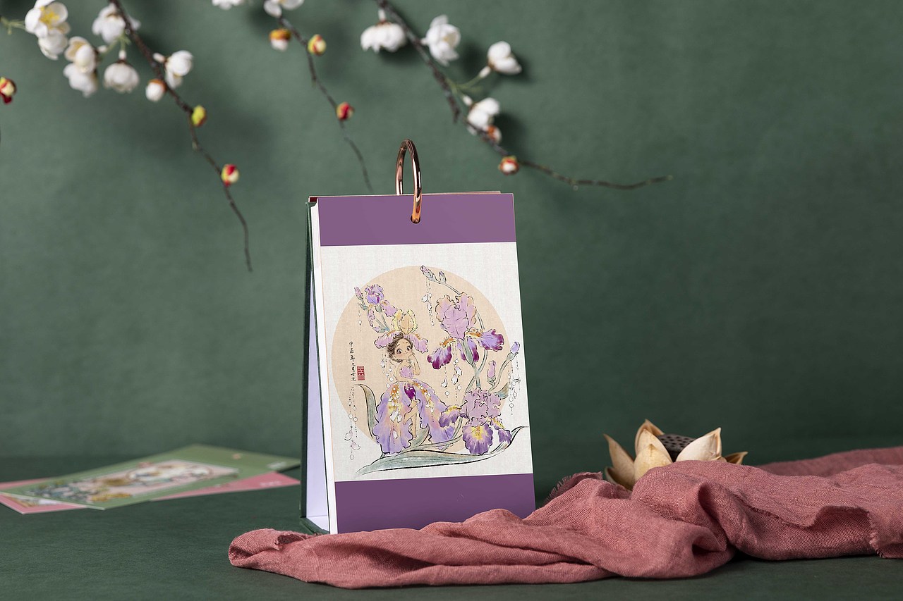 十二花神半合集:菊花、桂花、芙蓉花、桃花、荷花鸢尾