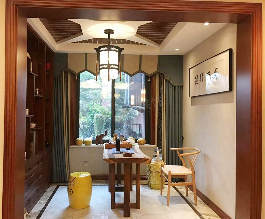华宇天宫花城中式风格洋房装修户型改造实景设计效果图（图ZMTQyNzg4MTM2） - 展陈设计 - 站酷设计师天古装饰7cm原创素材 - 站酷ZCOOL