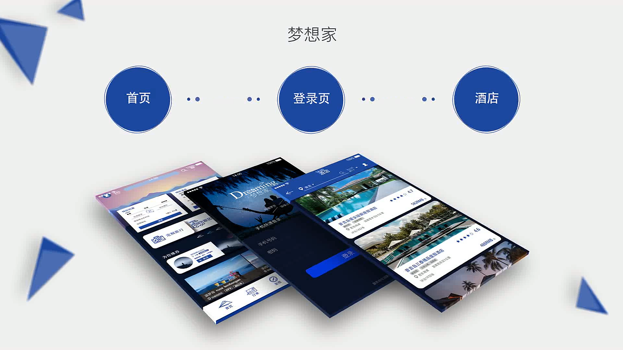 出国旅游手机app界面设计交互动效展示小程序ae视频