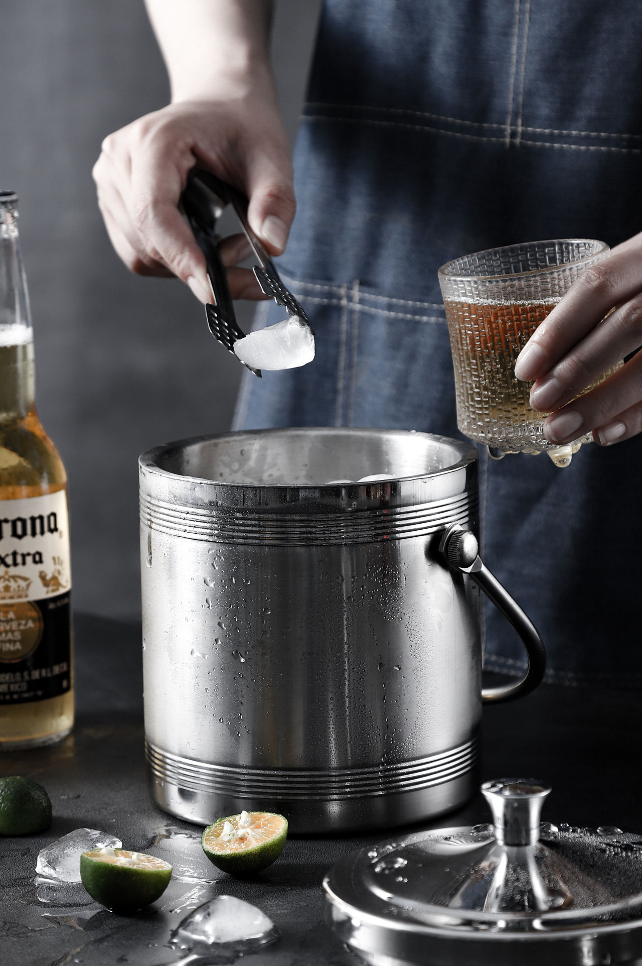 夏日啤酒冰桶拍摄