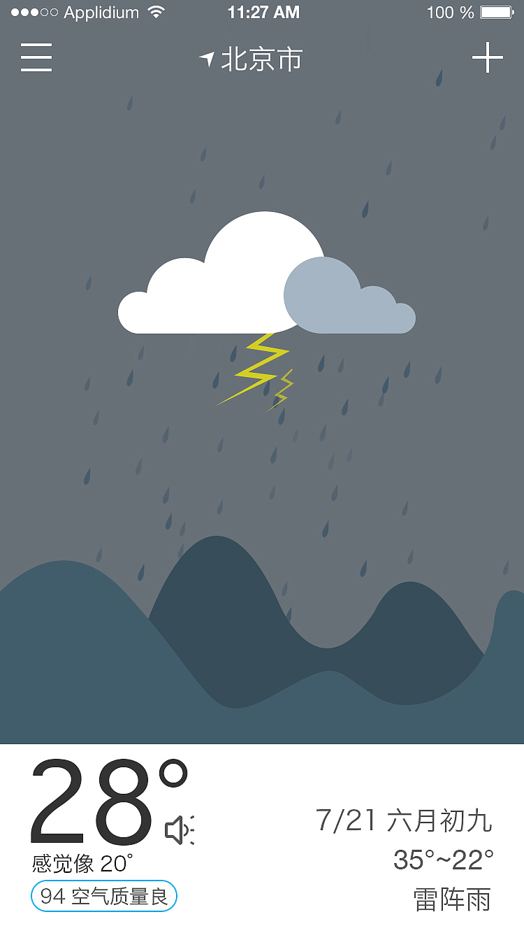 天气APP界面设计（图ZMzI3NjU0MDA=） - APP界面 - 站酷设计师商娟原创素材 - 站酷ZCOOL