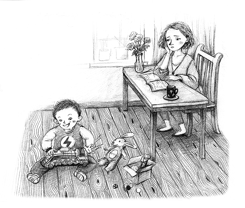 儿童图书插画 黑白插图 铅笔手绘