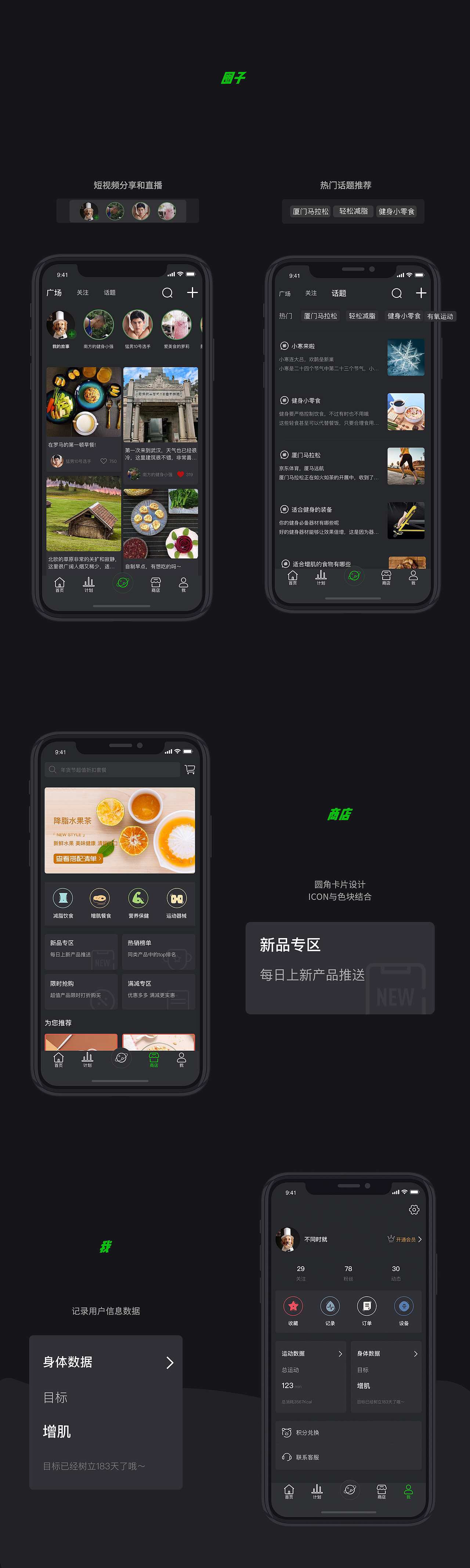 「LIVING」饮食 运动 健身类app设计