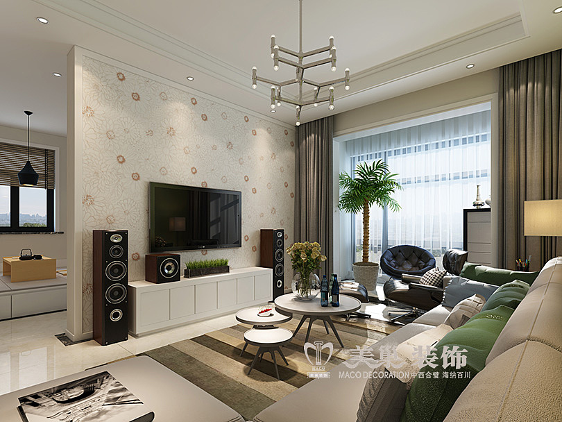 永威五月花城90平三室两厅简欧装修