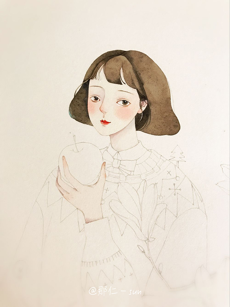 听一首老歌，与那仁一起画画吧。（图ZNjc3NTAyMDQ=） - 商业插画 - 站酷设计师那仁原创素材 - 站酷ZCOOL