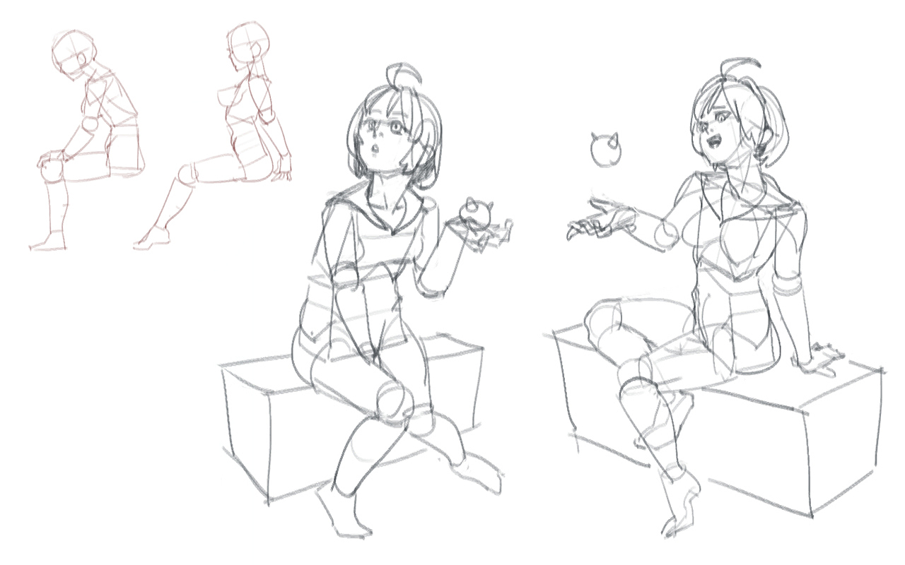 动漫人体范画选集 - 体块/结构/动态（图ZMjUwNTM1MzY0） - 创作习作 - 站酷设计师Yibao画画原创素材 - 站酷ZCOOL